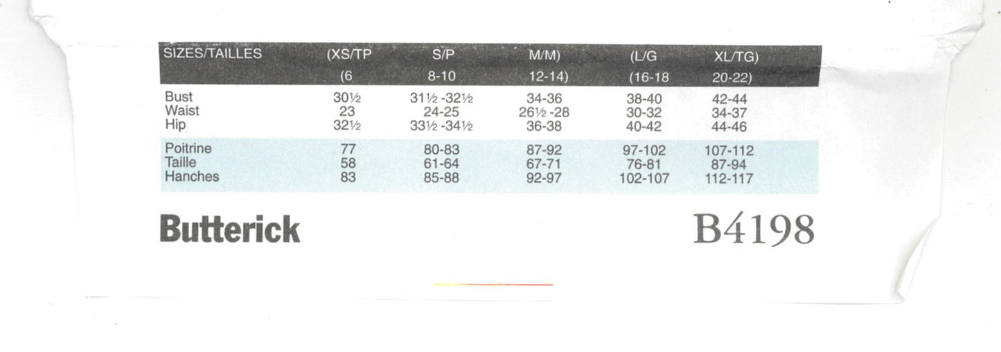 Butterick 4198 Misses Jacket Tank Top T Shirt Shorts and Pants Sewing Pattern UNCUT Size XS S M