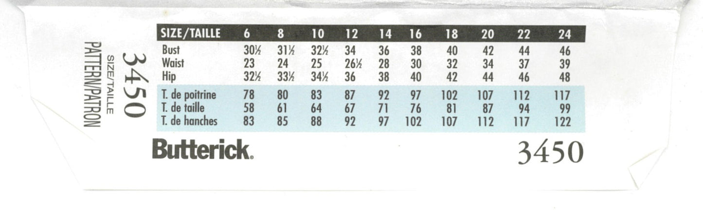 Butterick 3450 Misses Dress Sewing Pattern UNCUT Size 12 14 16