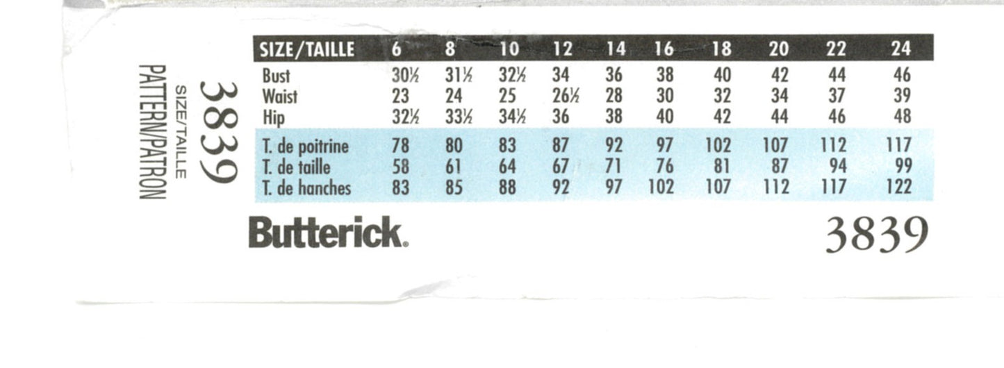 Butterick 3839 Misses . Miss Petite Skirt Shorts and Pants Sewing Pattern - UNCUT - Size L,XL