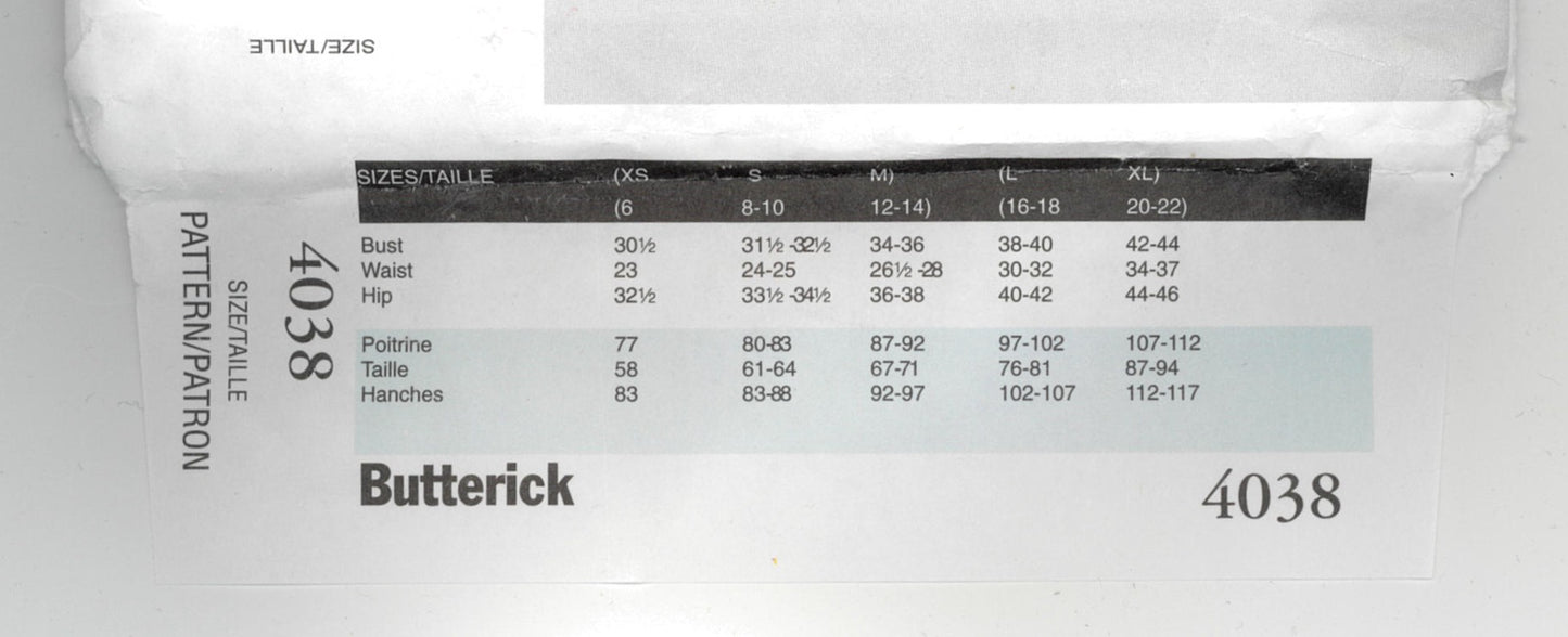 Butterick 4038 Misses / Misses Petite Loungewear Sewing Pattern UNCUT Size XS S M