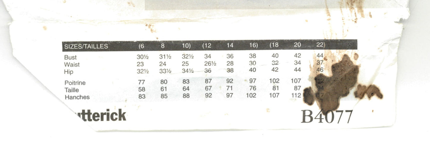 Butterick 4077 Misses / Miss Petite Pants Sewing Pattern - UNCUT - Size 12 14 16