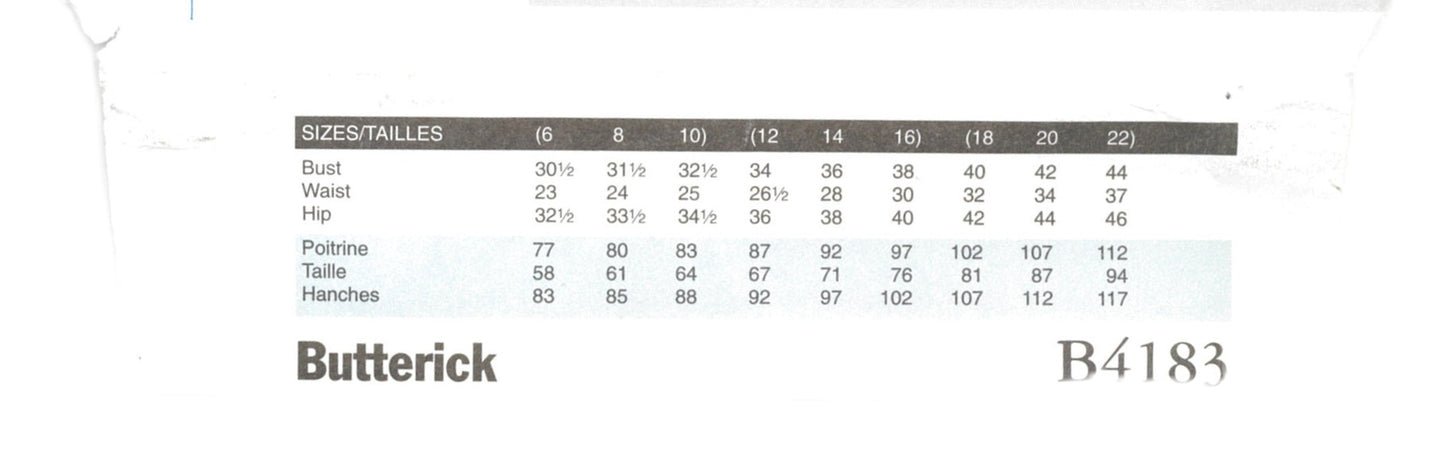 Butterick 4183 Misses / Misses Petite Dress Sewing Pattern UNCUT - Size 6 8 10