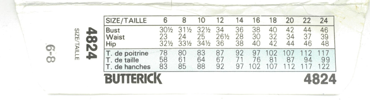 Butterick 4824 Ronnie Heller Misses Dress Sewing Pattern - UNCUT - Size 6 - 8
