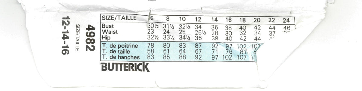 Butterick 4982 Misses / Misses Petite Jumper Sewing Pattern - UNCUT - Size 12 14 16