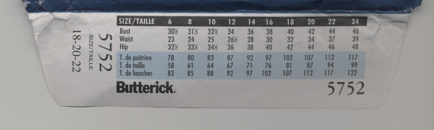 Butterick 5752 J. G. Hook Misses / Misses Petite Jacket Belt Vest and Skirt Sewing Pattern UNCUT Size 18 20 22
