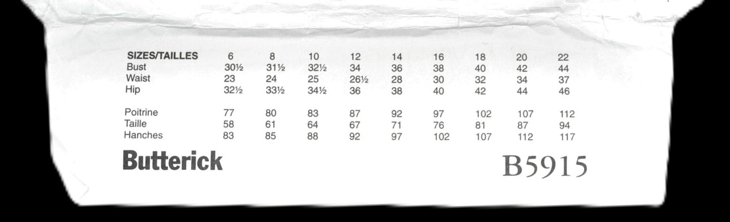 Butterick 5915 Misses Dress Sewing Pattern - UNCUT - Size 14 16 18 20 22