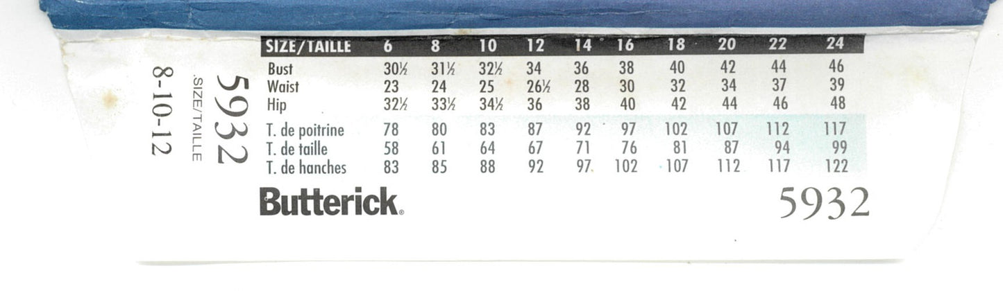 Butterick 5932 Misses / Misses Petite Jacket and Dress Sewing Pattern - UNCUT - Size 8 10 12