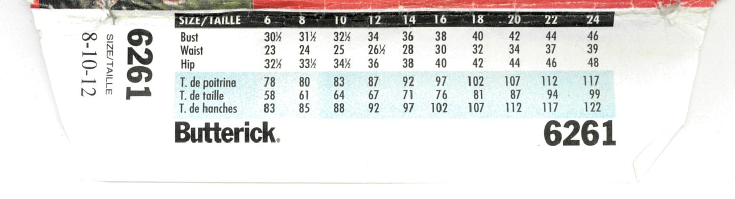 Butterick 6261 Misses / Misses Petite Dress Sewing Pattern UNCUT Size 8 10 12 or Size 20 22 24