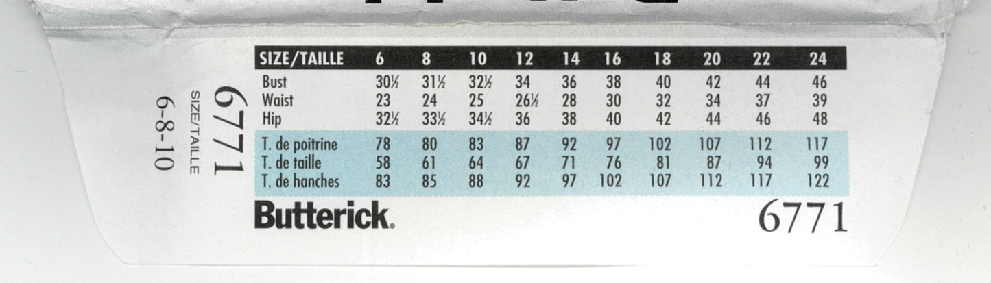 Butterick 6771 Misses / Misses Petite Jacket Duster, Top, Dress, Skirt and Pants Sewing Pattern - UNCUT - Size 6 8 10