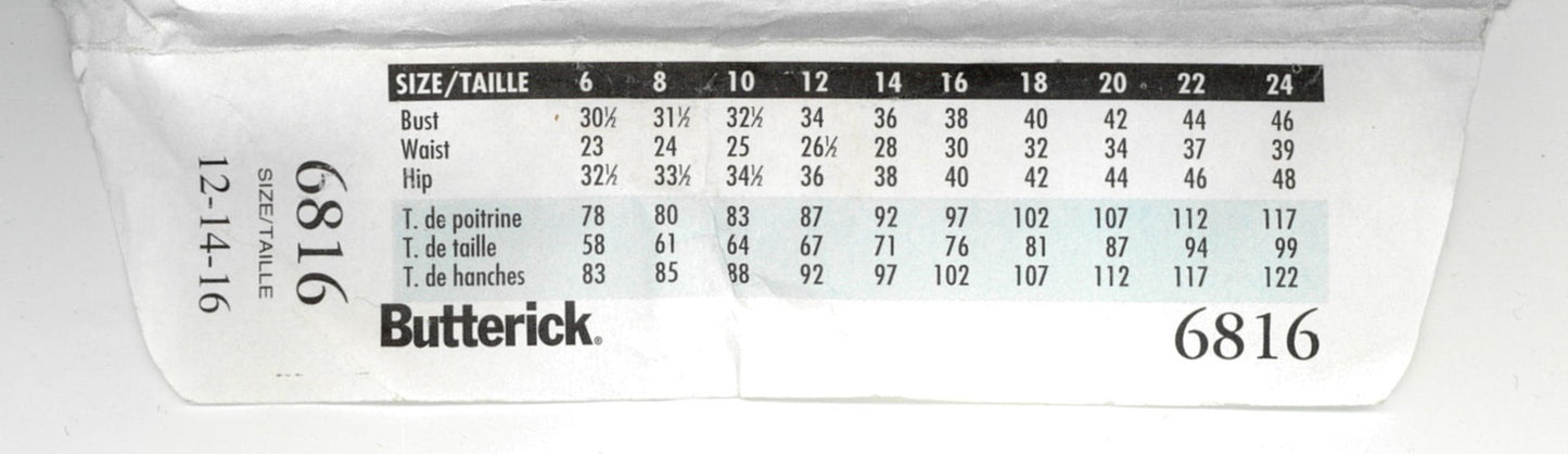 Butterick 6816 Misses Cape and Dress Costumes Sewing Pattern - UNCUT Size 12 14 16