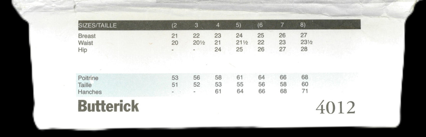 Butterick 4012 Childrens / Girls Robe Nightgown & 16" and 20"Dolls Robe and nightgown Sewing Pattern - UNCUT Size 2 3 4 5