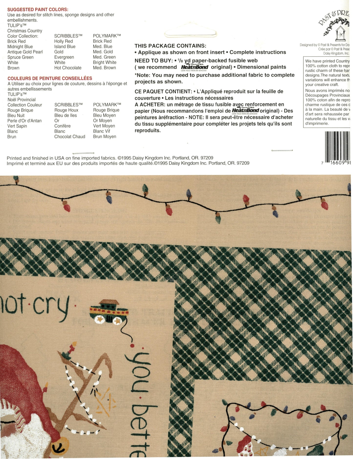 90s Daisy Kingdom Christmas Country Cut - Outs Quick and Creative No Sew Applique - #19125 Papa Christmas