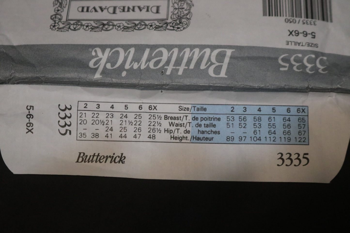 Butterick 3335 Girls Dress Pantaloons and Hat Sewing Pattern - UNCUT Size 5 6 6X