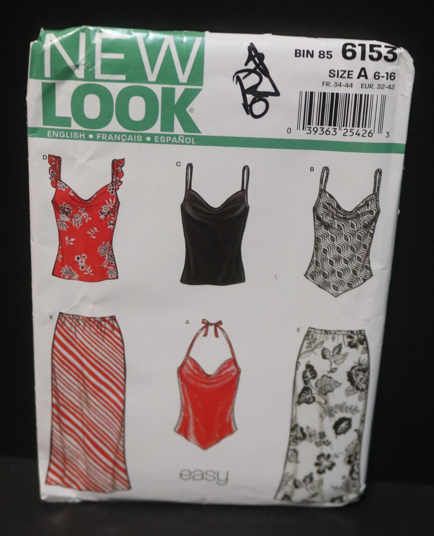 New Look 6153 Misses Top and Skirt Sewing Pattern UNCUT - Size 6 - 16