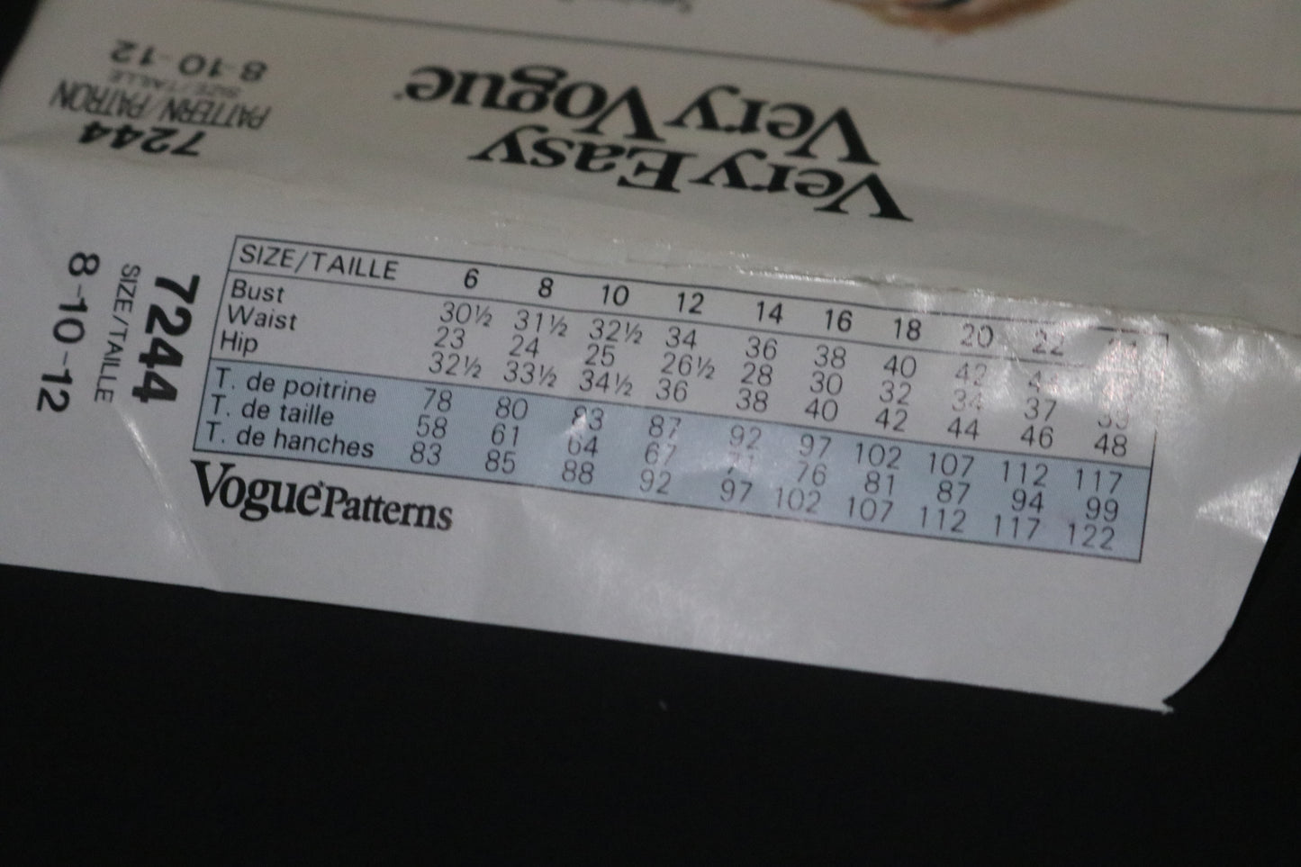 Vogue 7244 Misses / Misses Petite Dress Sewing Pattern UNCUT Size 8 10 12