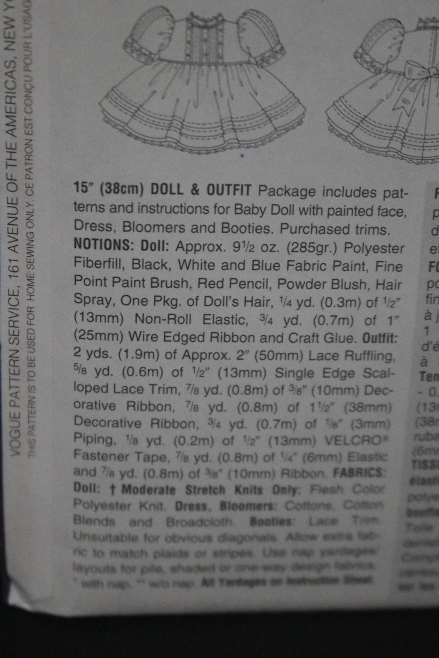 Vogue 9230 Linda Carr 15" Doll & Outfit Sewing Pattern UNCUT