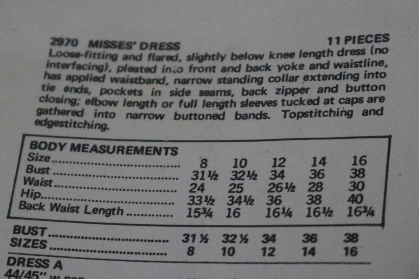 Vogue 2970 Jean Muir Misses Dress Sewing - UNCUT - Size 12