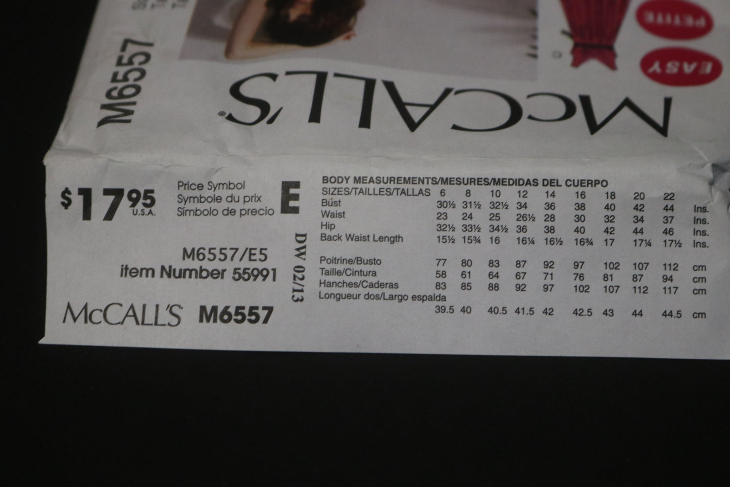 McCalls 6557 Misses / Miss Petite Dresses Sewing Pattern - UNCUT - Size 14 16 18 20 22