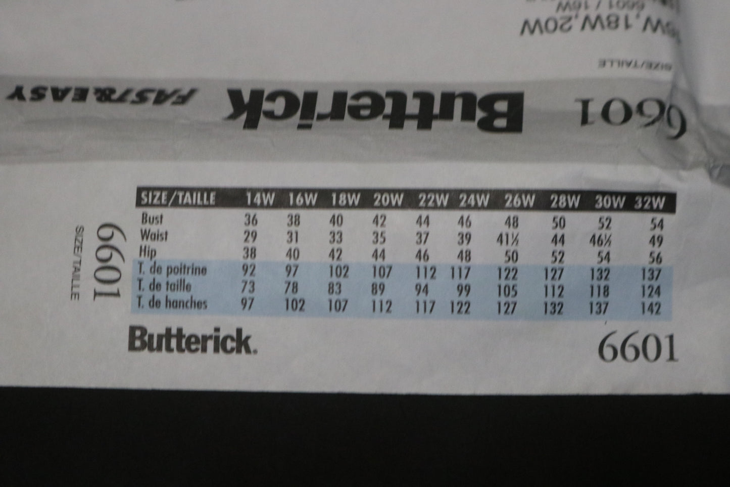 Butterick 6601 Misses / Misses Petite House Dress Sewing Pattern UNCUT - Size 16W 18W 20W