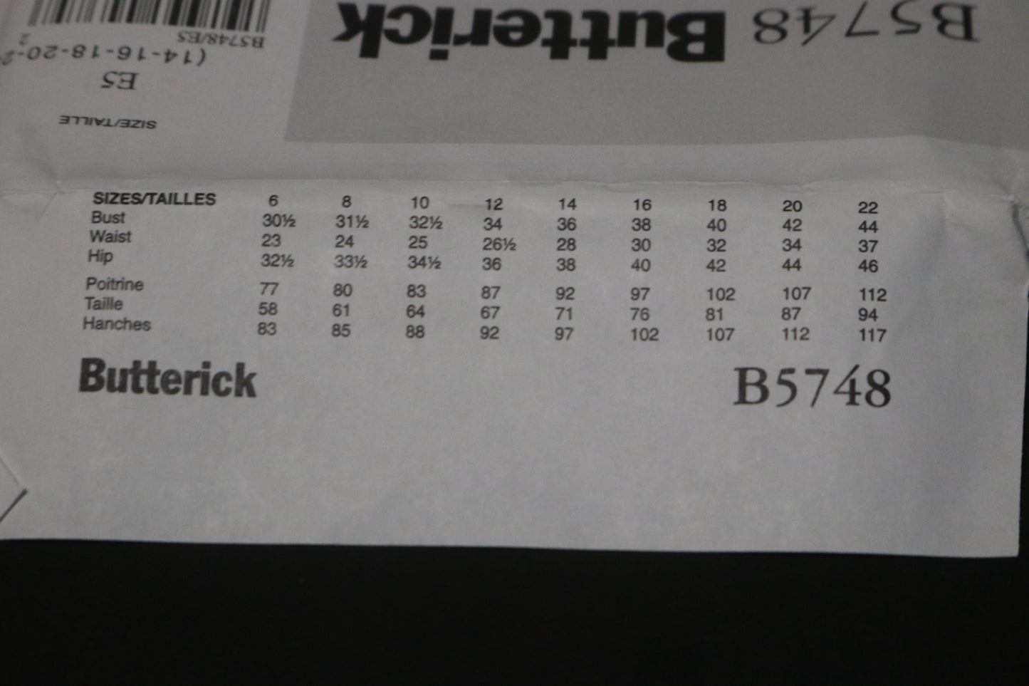 Butterick 5748 Misses / Misses Petite Dress Sewing Pattern UNCUT Size 14 16 18 20 22