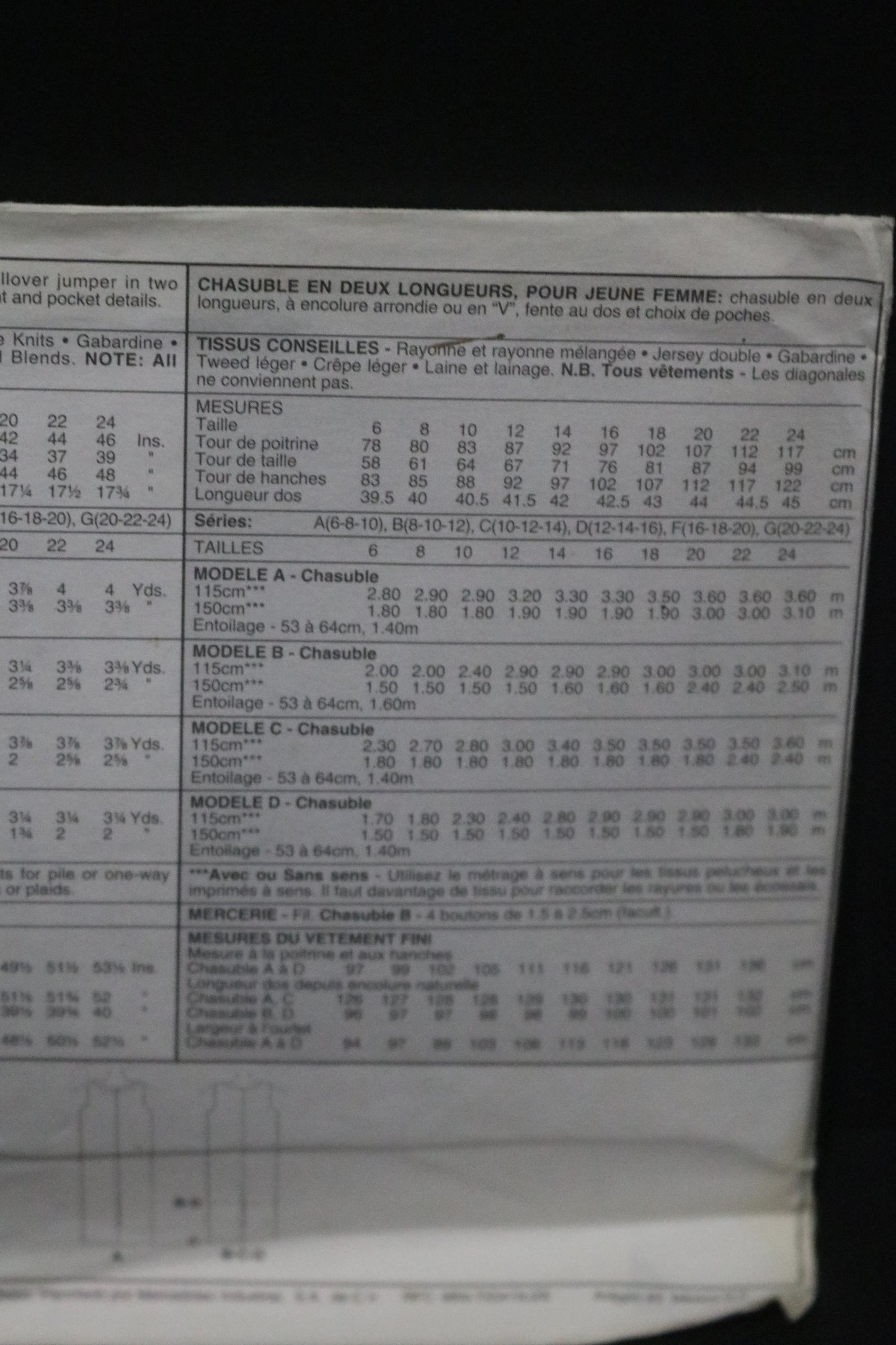 McCalls 8399 MIsses Jumper Sewing Pattern - UNCUT - Size 16 18 20