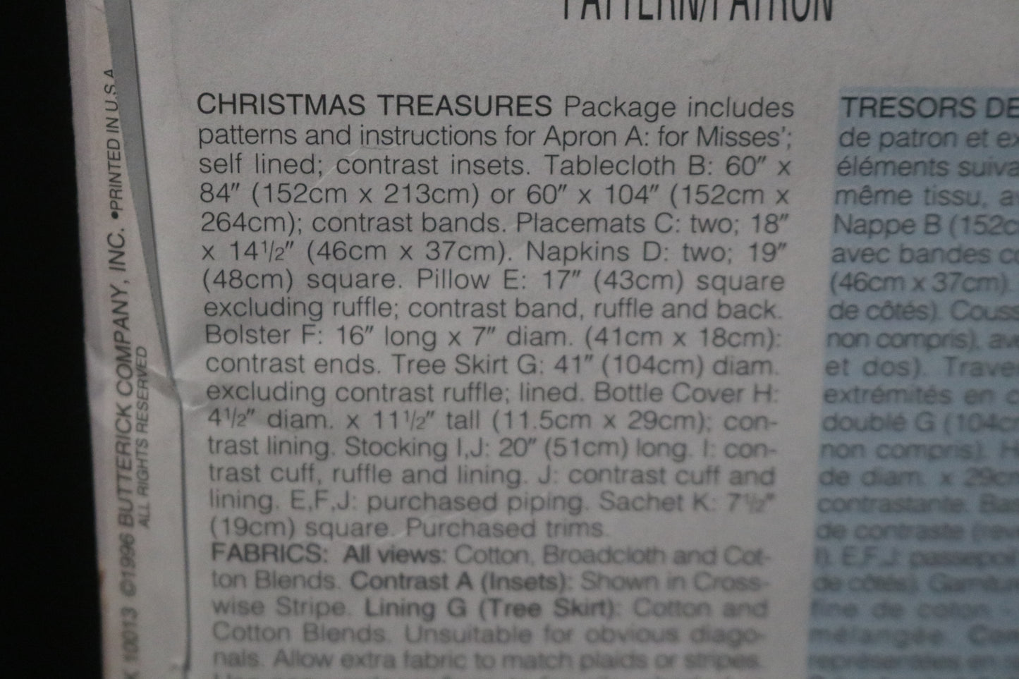 Butterick 4605 Christmas Treasures Sewing Pattern - UNCUT