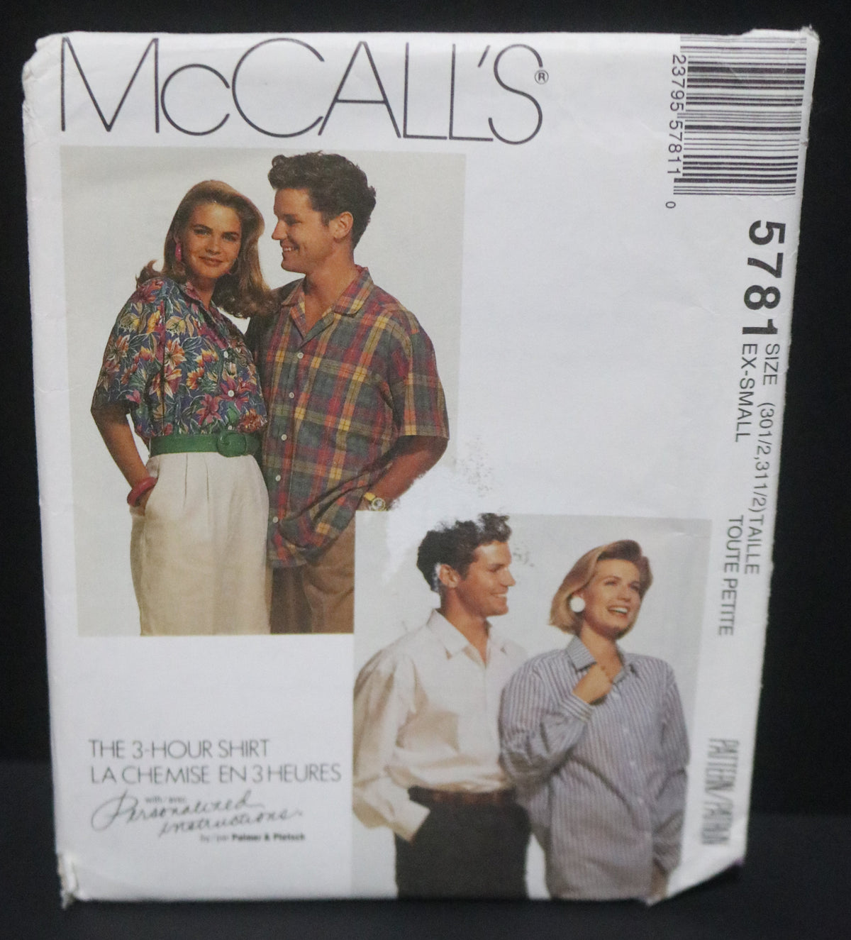 McCalls 5781 Misses Mens or Teen Boys Shirt Sewing Pattern UNCUT - Size XS ( 30 1/2, 31 1/2) Or Size Ex large (44,46)