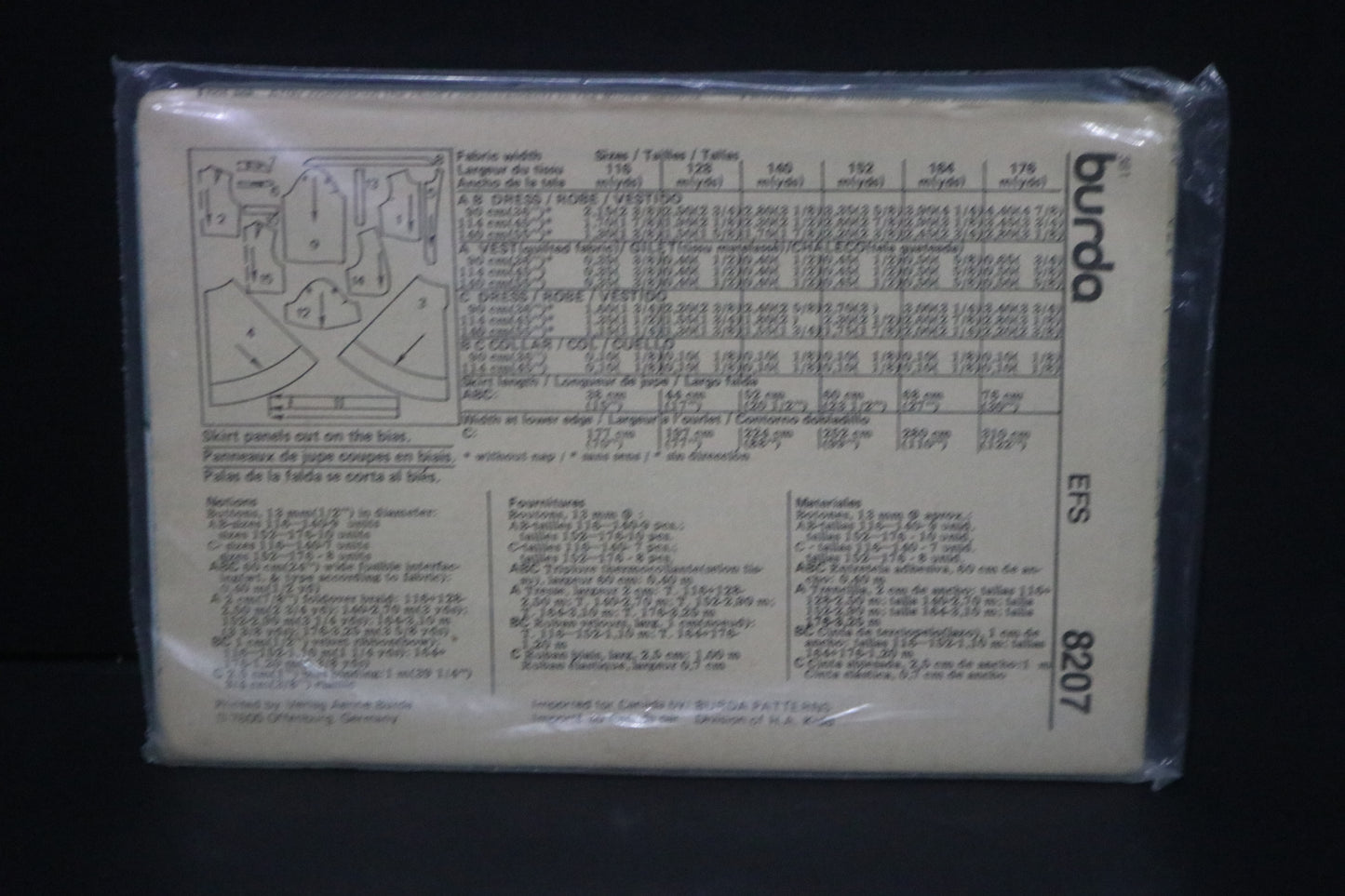 Burda 8207 Girls Dress and Vest Sewing Pattern - UNCUT Size 6 7 10 12 11jun 15jun