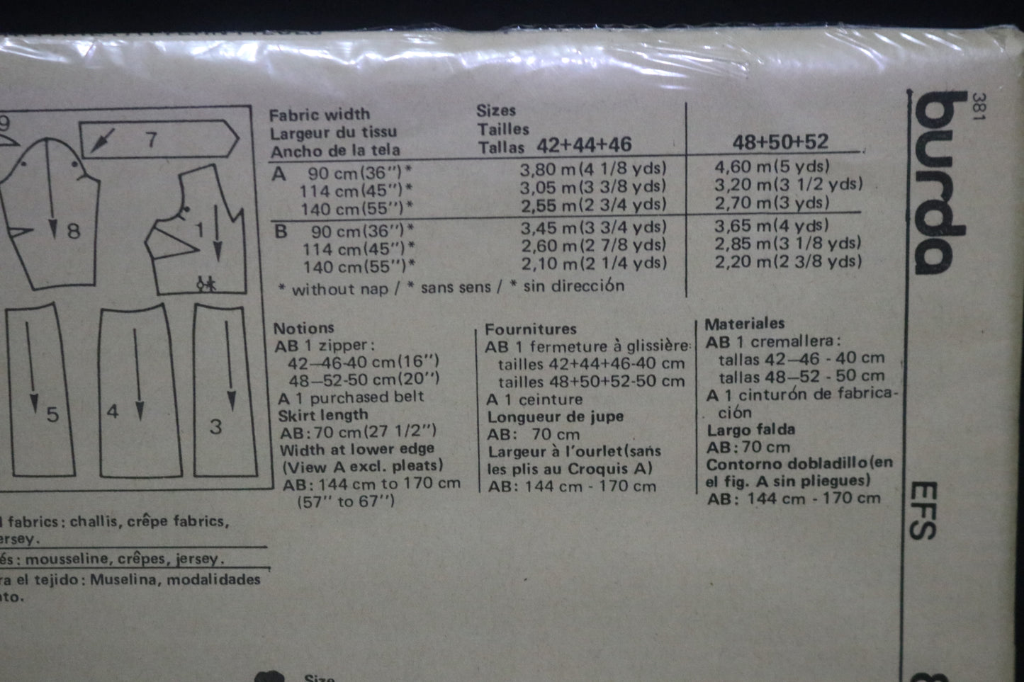 Burda 8214 Misses Dress Sewing Pattern - UNCUT - Size 16 18 20 40 42 44