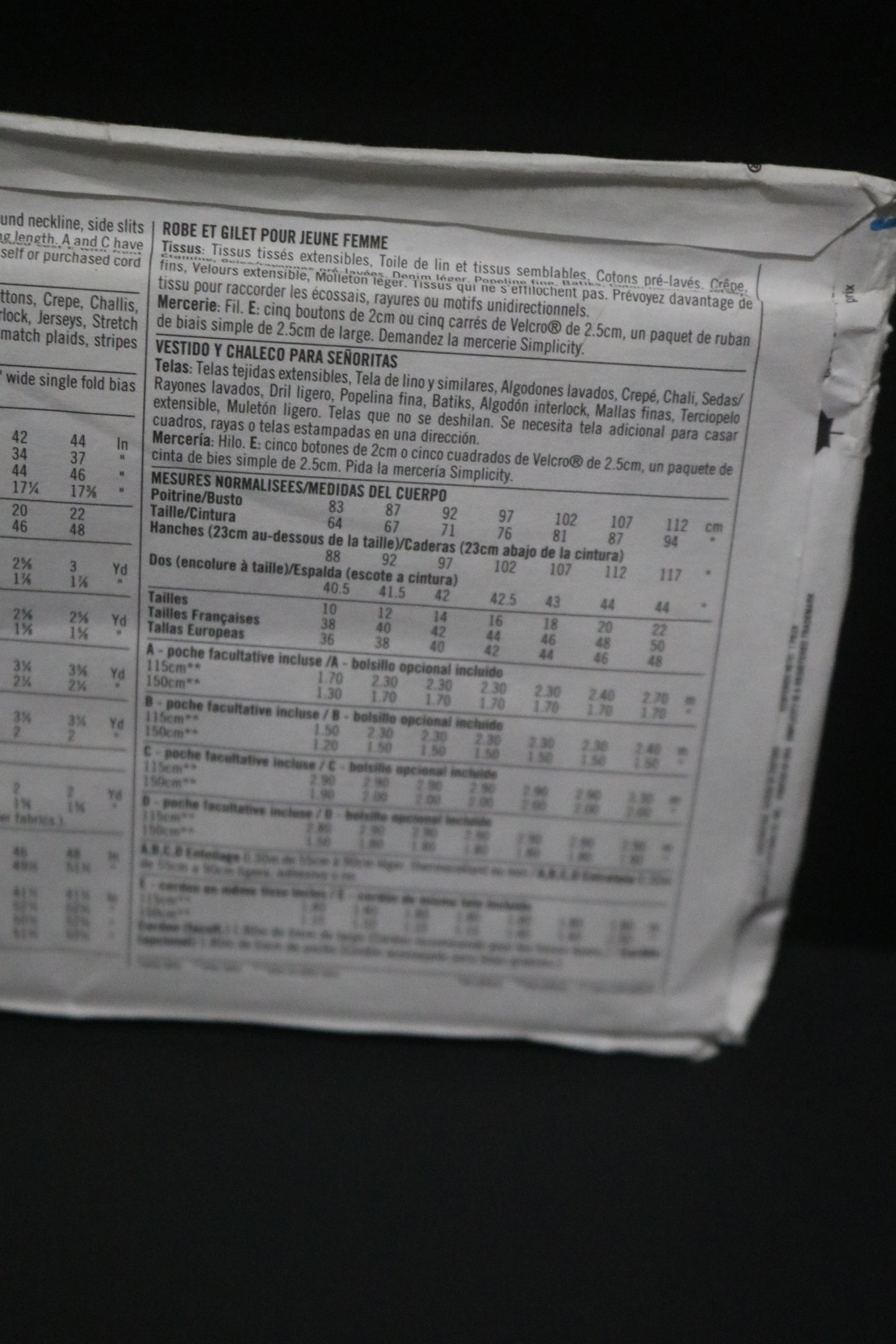 Simplicity 9260 Misses Dress and Vest Sewing Pattern - UNCUT - Size 10 - 22