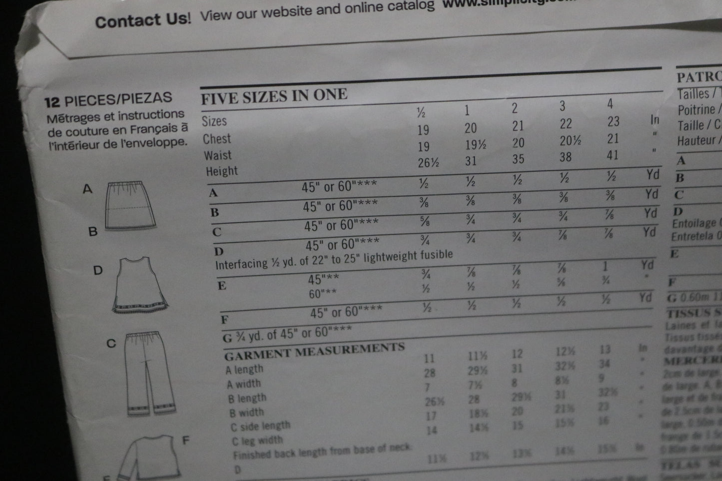 New Look 6232 Toddlers Jacket, Sleeveless Top, Vest, Pants, Skirt in Two Lengths and Head Scarf UNCUT Size 1/2 - 4 ize 1/2 - 4