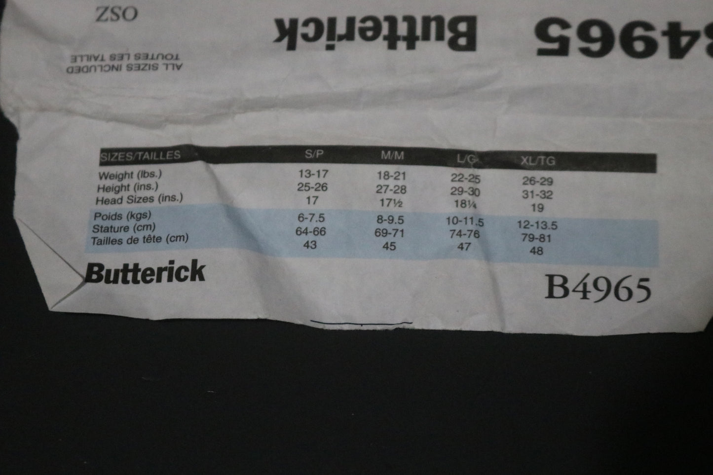 Butterick 4965 Infants Rompers and Hat Sewing Pattern - UNCUT - Size S M L XL