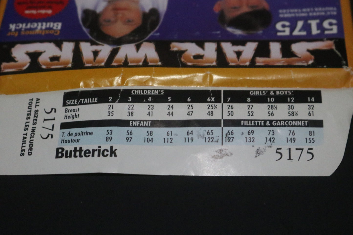 Butterick 5175 Boys Girls Star Wars Luke and Leah Costume Sewing Pattern - UNCUT - Size S M L XL