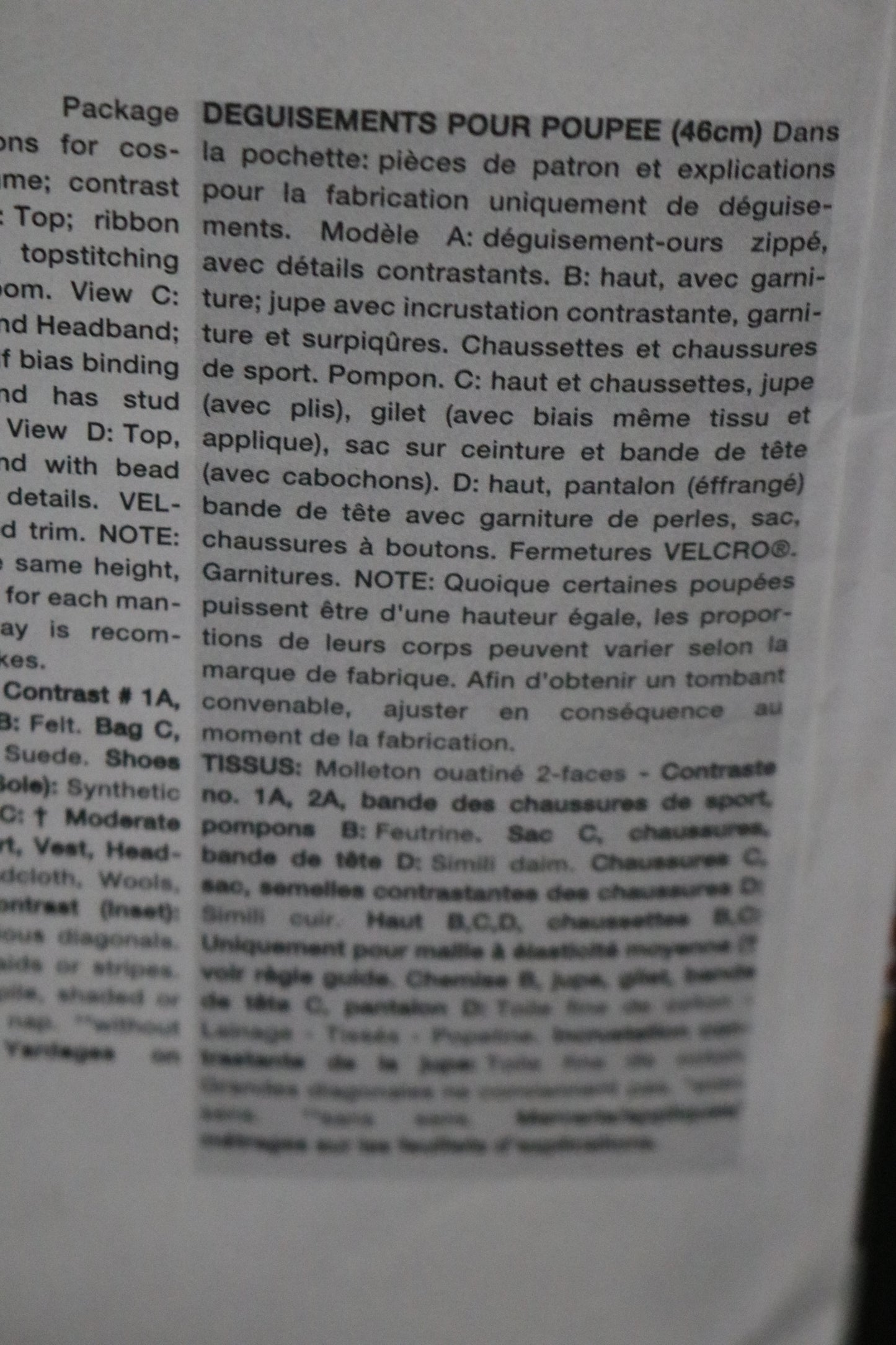 Vogue 9895 Linda Carr 18" Doll Costumes Sewing Pattern UNCUT