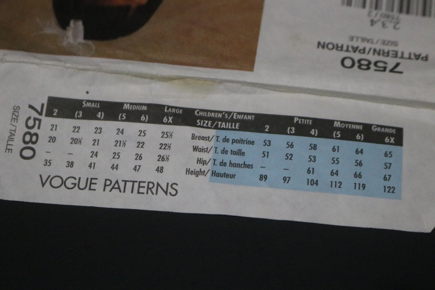 Vogue 7580 Vogue for Me Childrens Girls Dress Sewing Pattern - UNCUT - Size 2 3 4