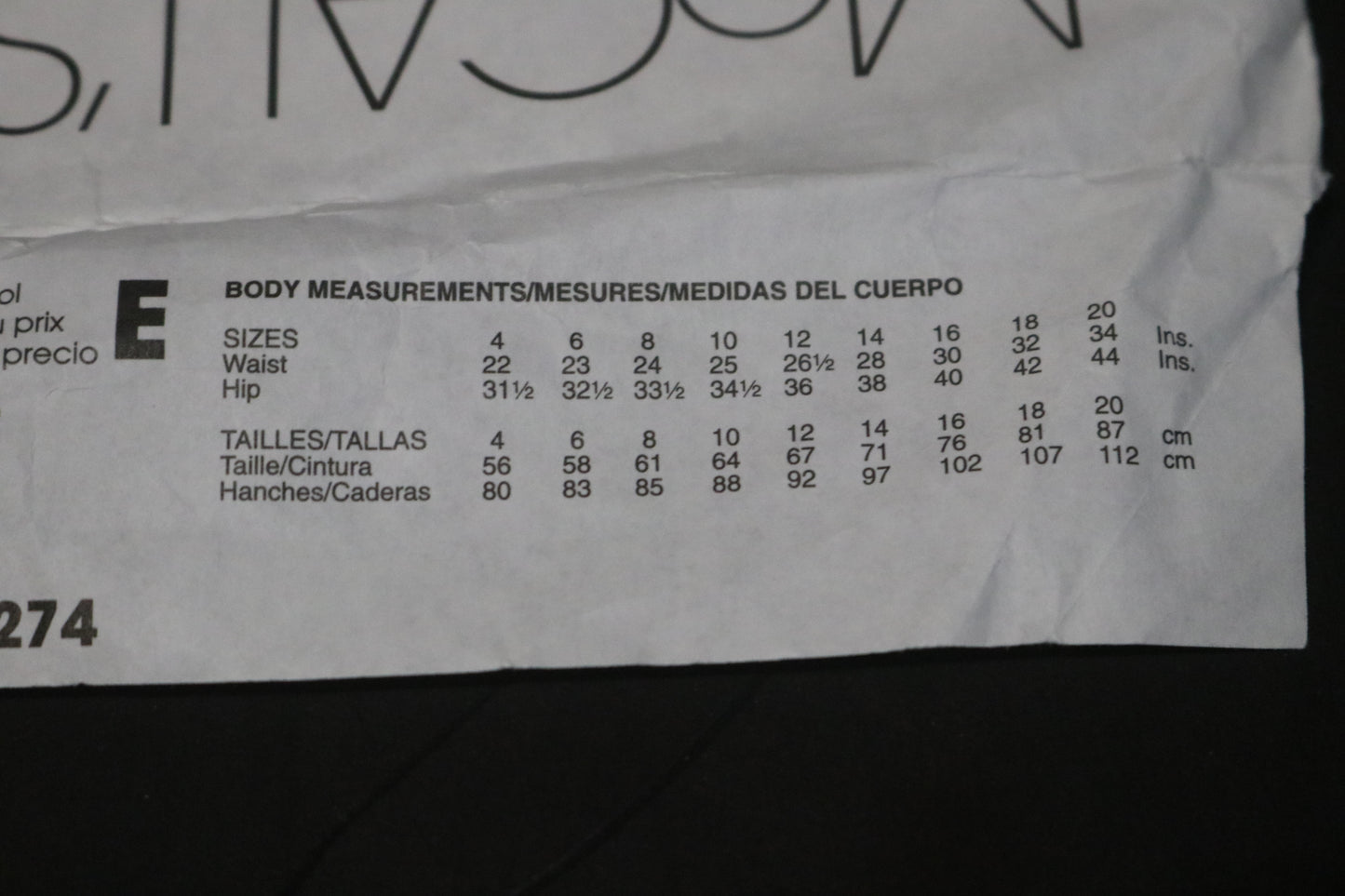 McCalls 5274 Misses Skirts Sewing Pattern UNCUT Size 14 16 18 20