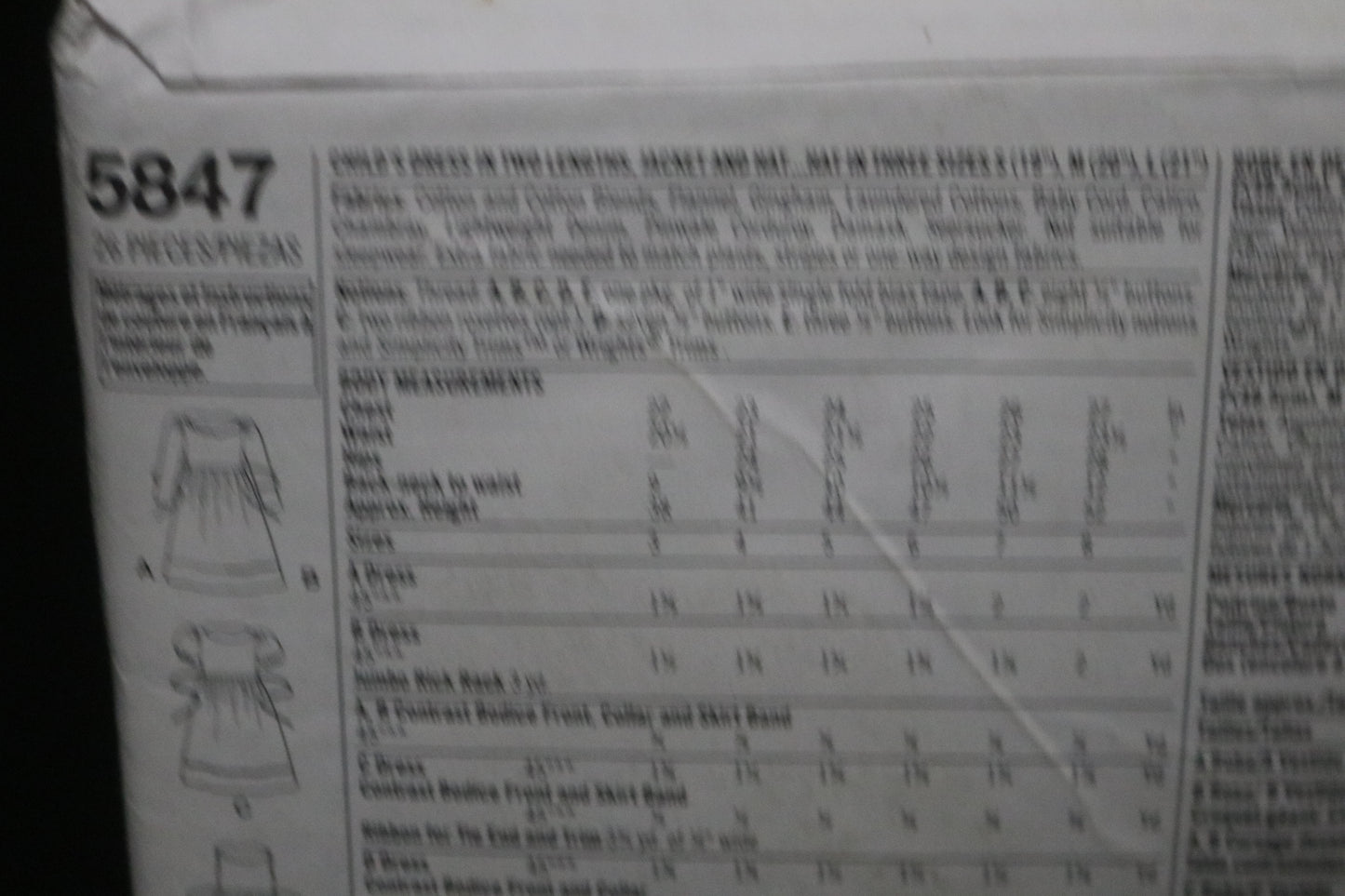 Simplicity 5847 Child's Dress in Two Lengths Jacket and Hat Sewing Pattern - UNCUT - Size 3 4 5 6 7 8