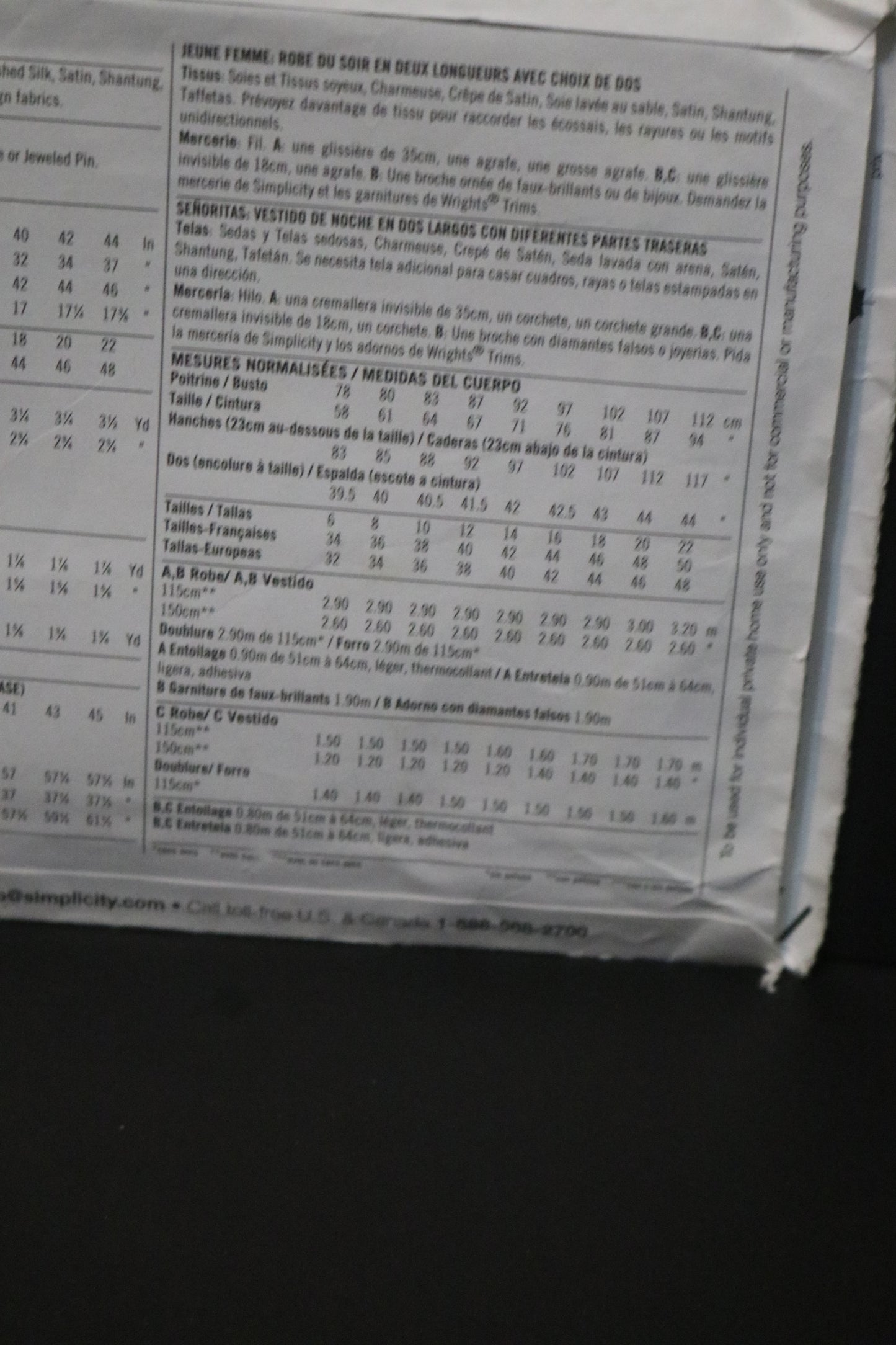 Simplicity 2640 Misses Evening Dress in Two Lengths with Back Variations Sewing Pattern UNCUT Size 14 16 18 20 22