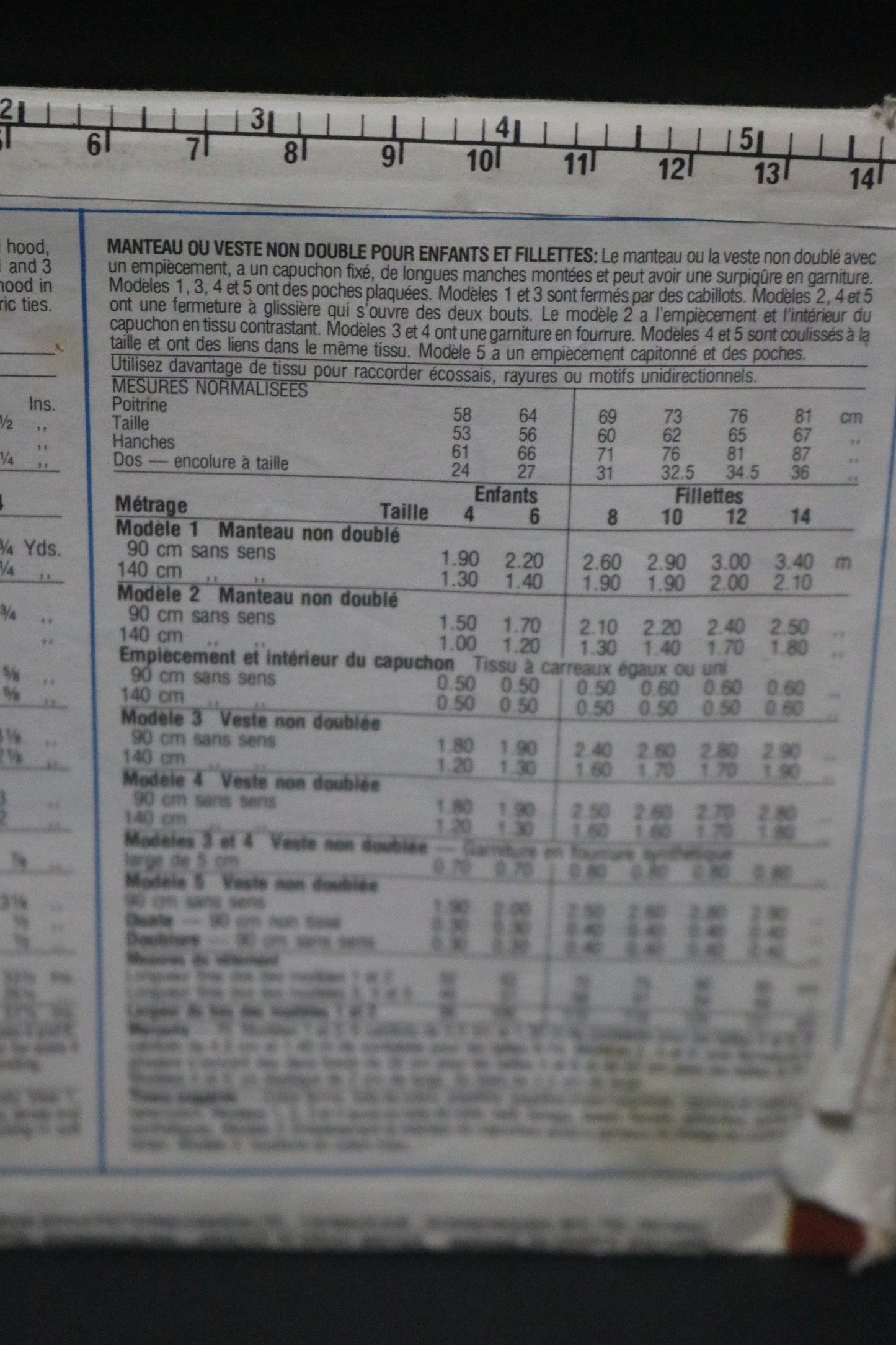 Style 1724 Childs and girls Unlined Coat or Jacket Sewing Pattern - UNCUT Size 10