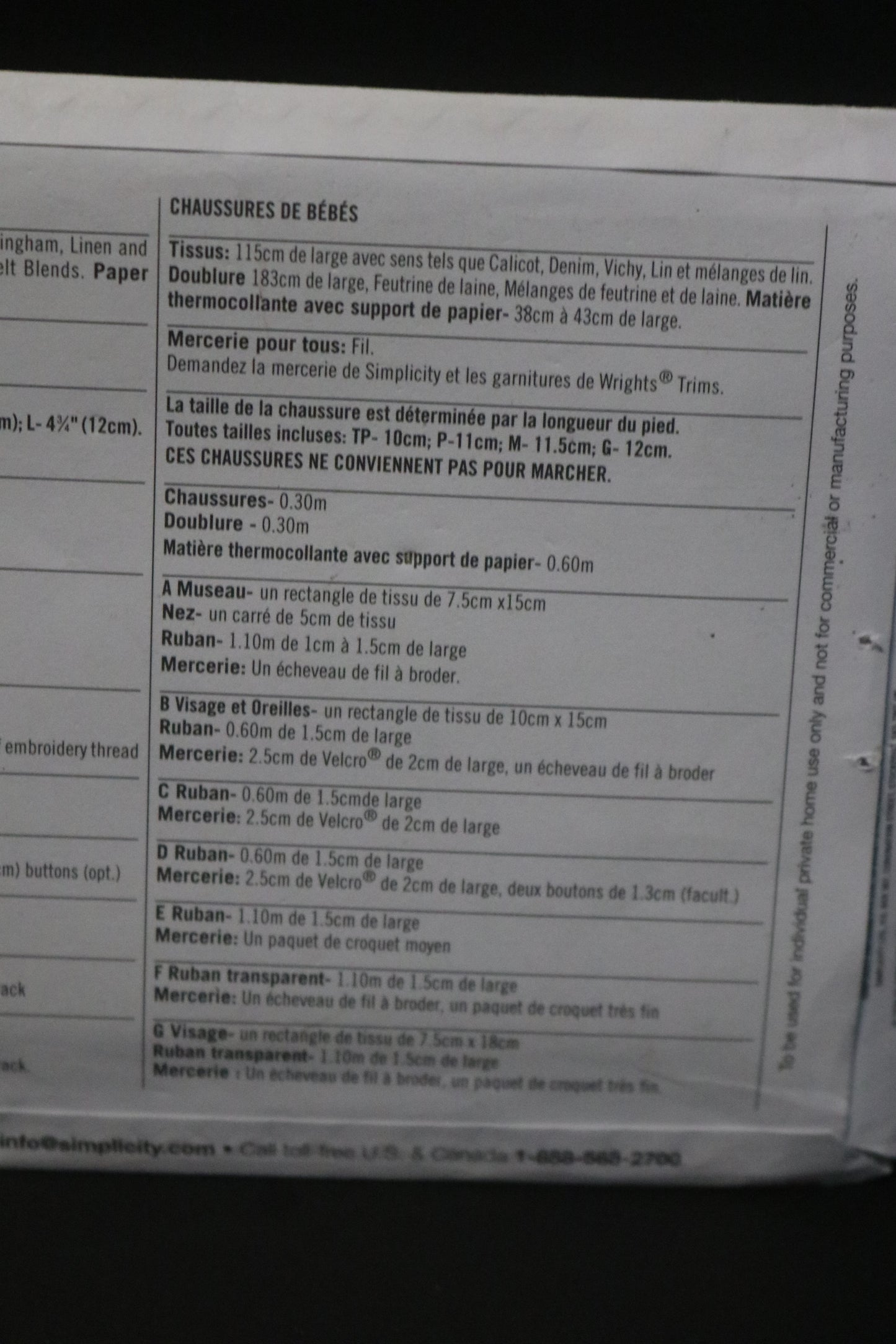 Simplicity 2491 Baby Shoes Sewing Pattern - UNCUT - Size XS S M L