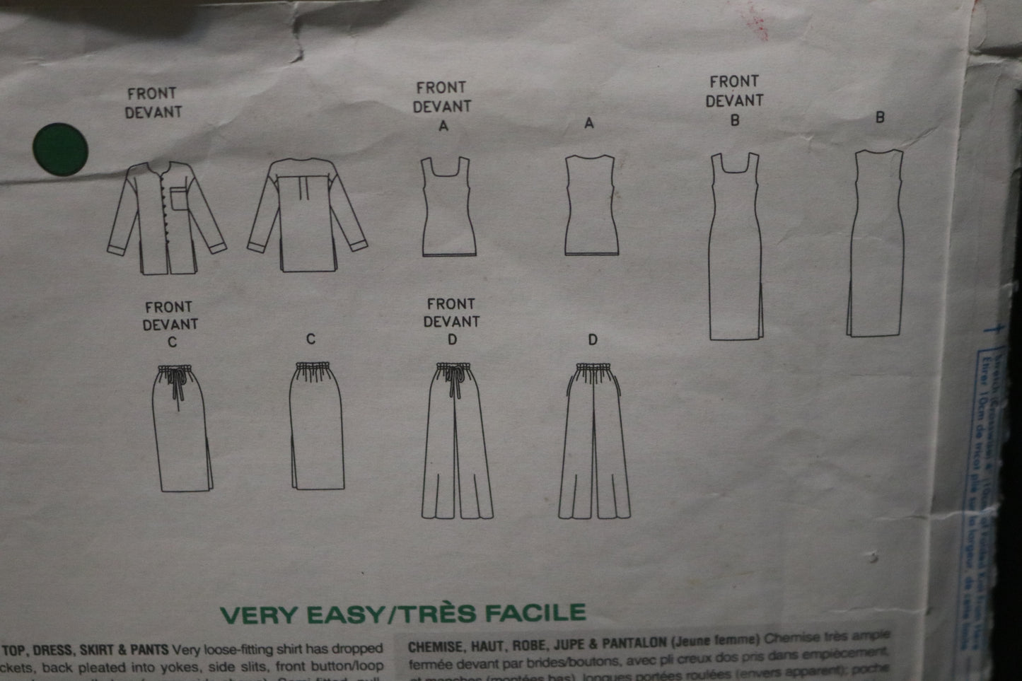 Vogue 1342 Misses Shirt Top Dress and Pants Sewing Pattern - UNCUT - Size 20 22 24