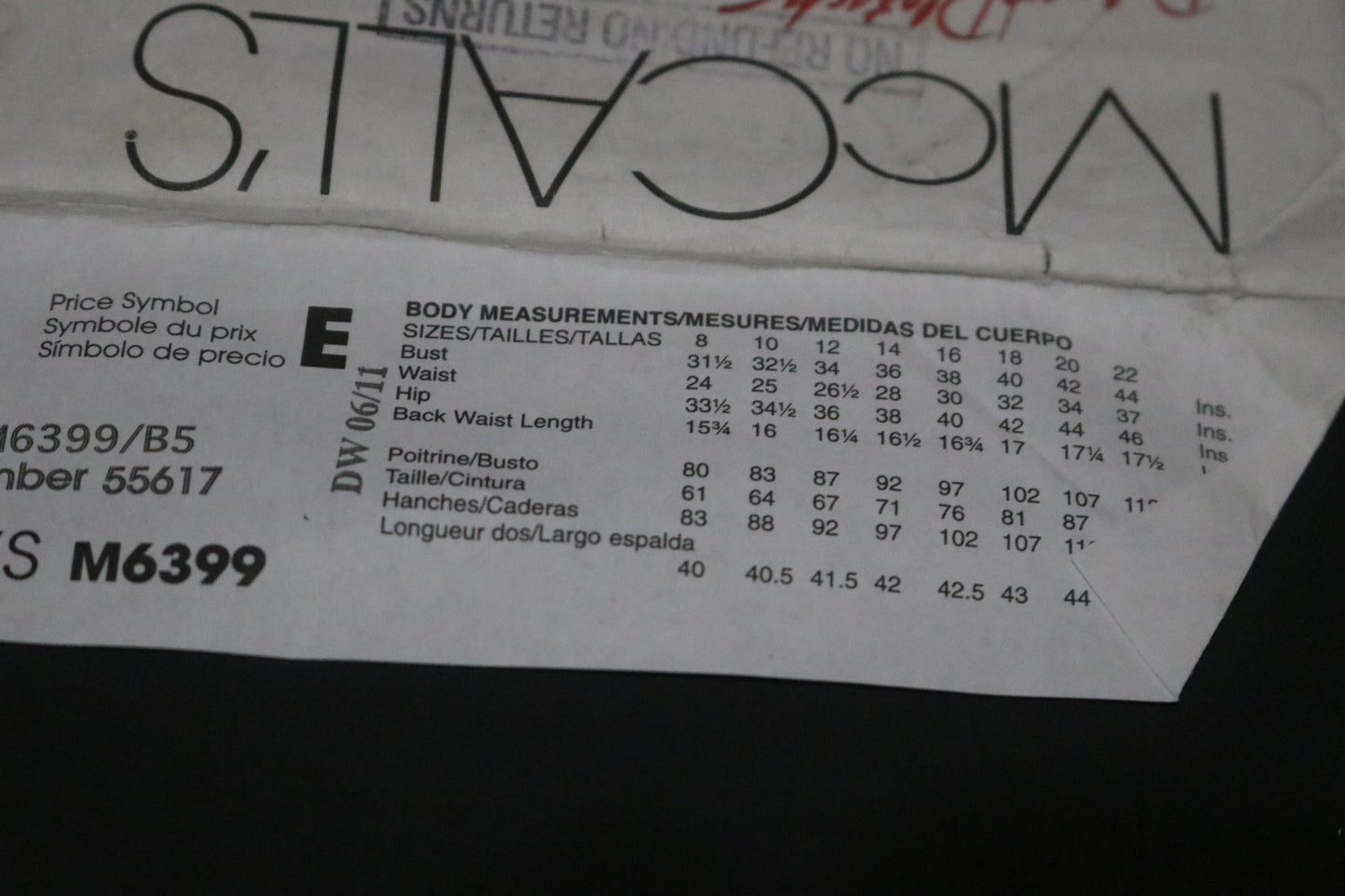 McCalls 6399 Palmer Pletsch Misses Tops Sewing Pattern UNCUT - Size 8 10 12 14 16