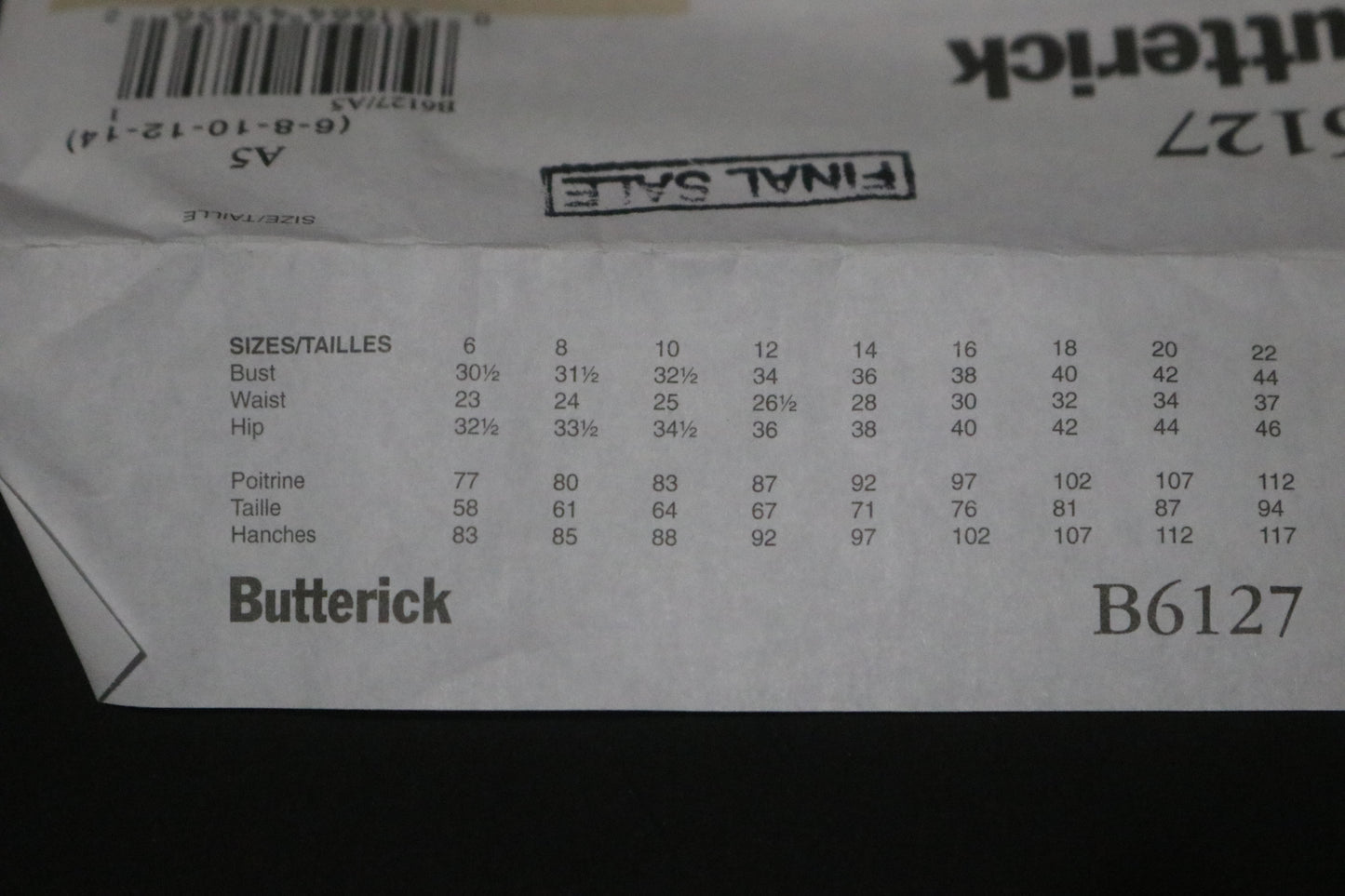 Butterick 6127 Misses Dress Sewing Pattern - UNCUT - Size 6 8 10 12 14