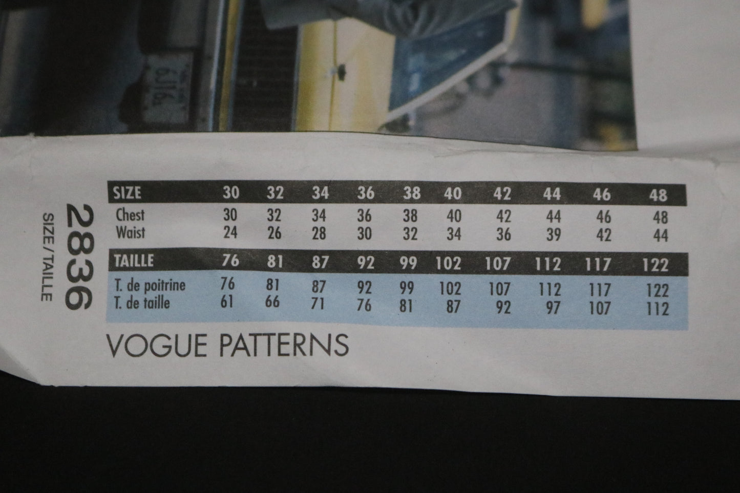 Vogue 2836 Mens Jacket and Pants Sewing Pattern - UNCUT Size 32 34 36