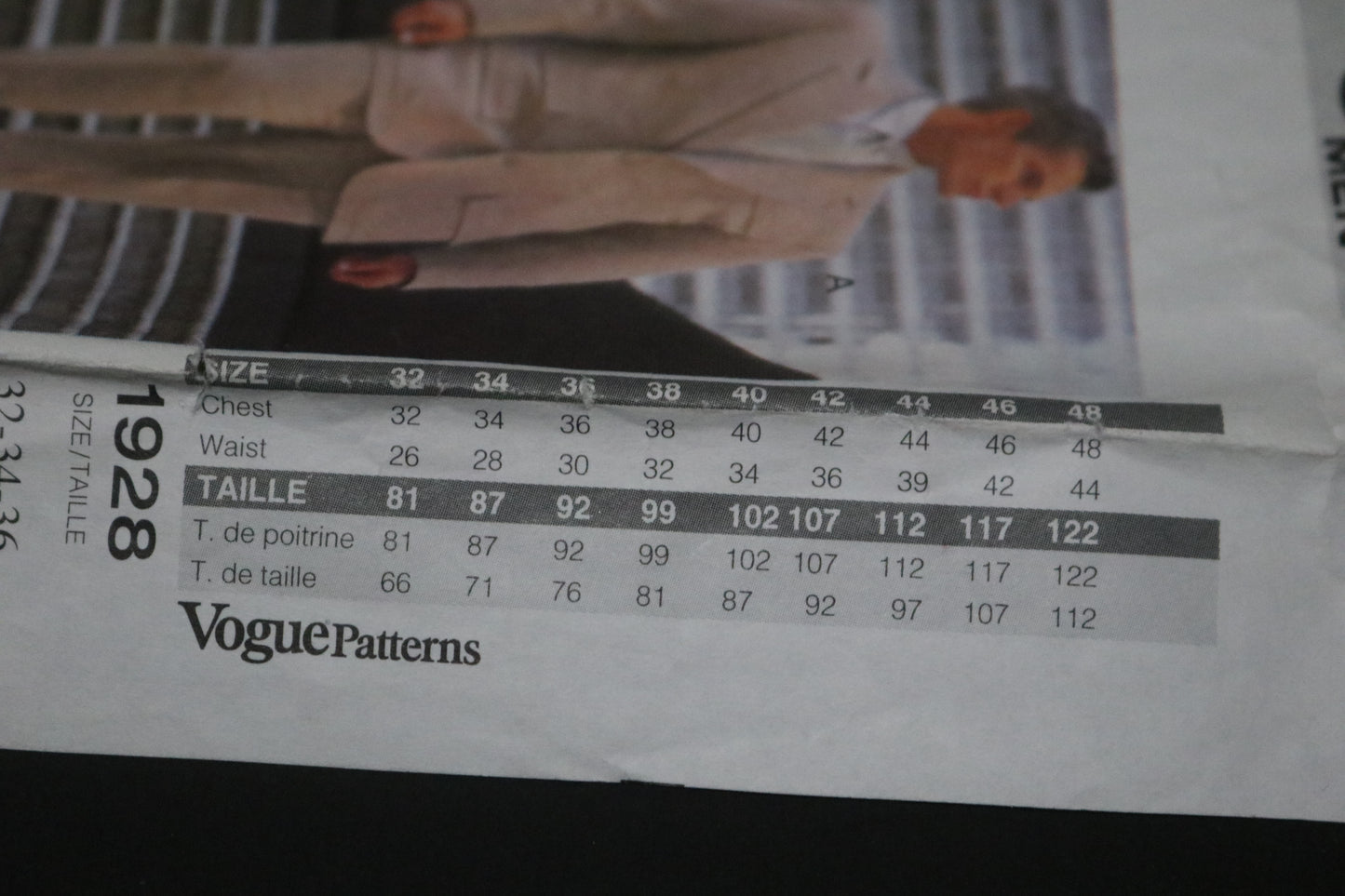 Vogue 1928 Mens Jacket Shorts and Pants Sewing Pattern - UNCUT Size 32 34 36