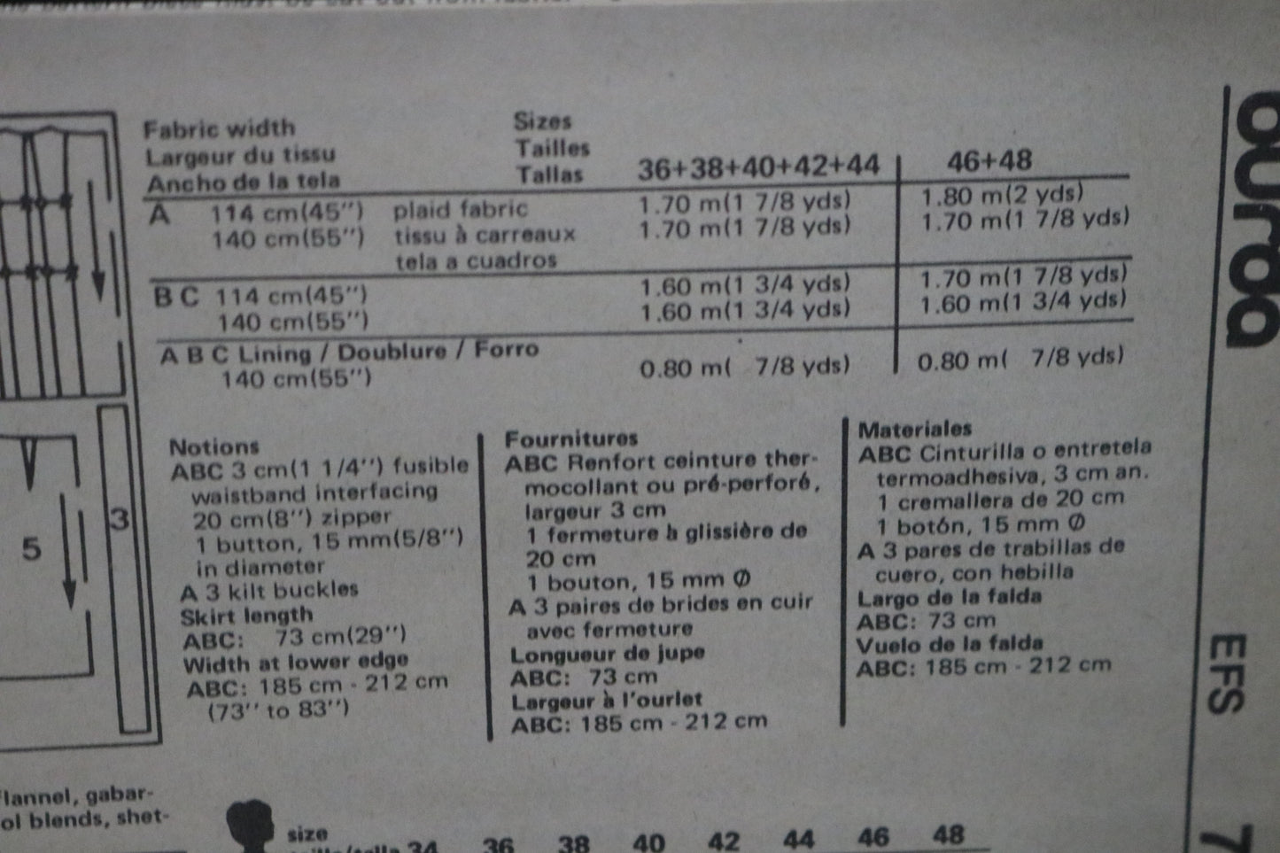 Burda 7747 Misses Skirt Sewing Pattern - UNCUT - Size 10 12 14 16 18 20 40