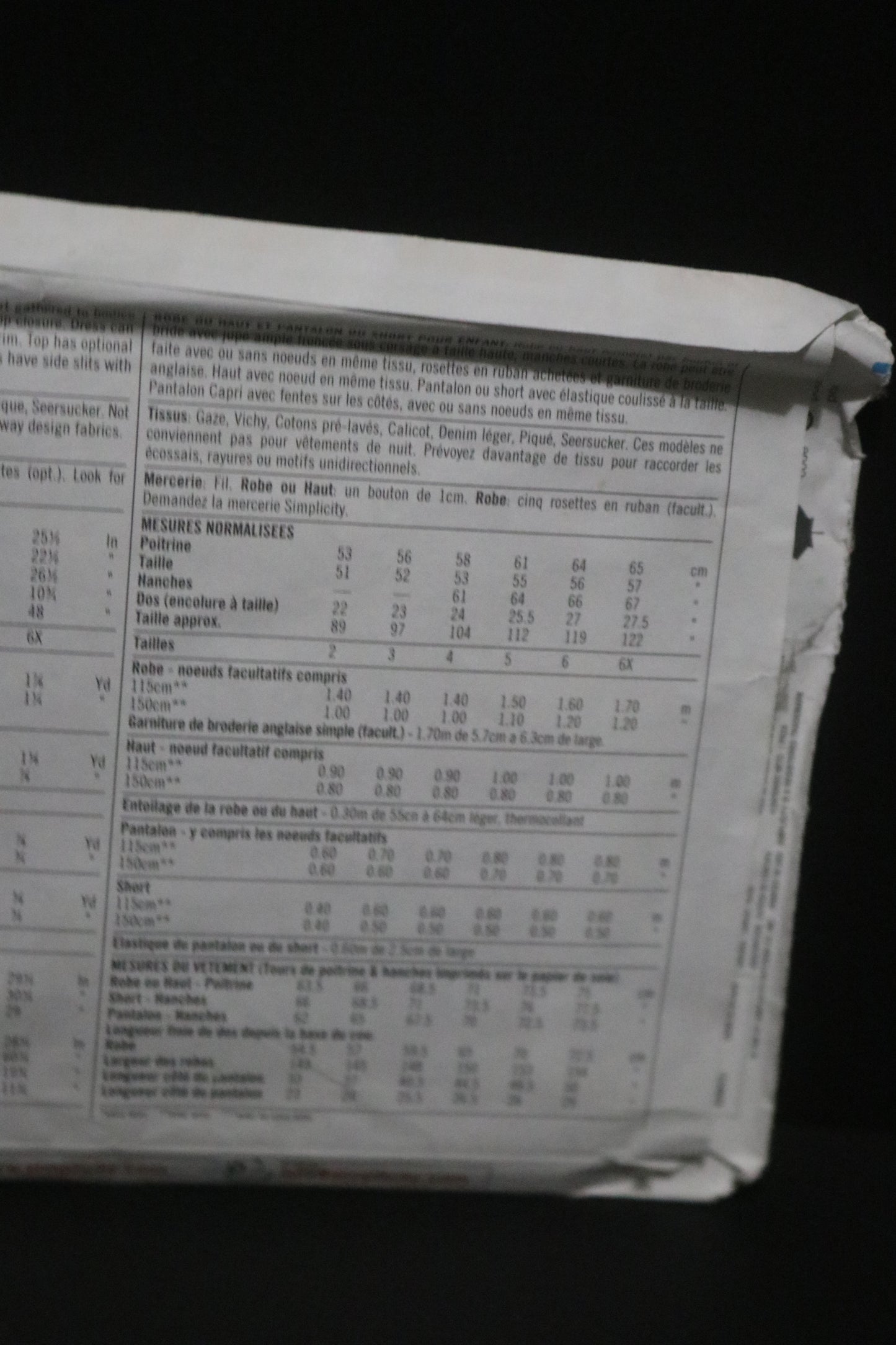 Simplicity 8576 Childs Girls Dress or Top and Pants or Shorts Sewing Pattern - UNCUT Size 2 3 4