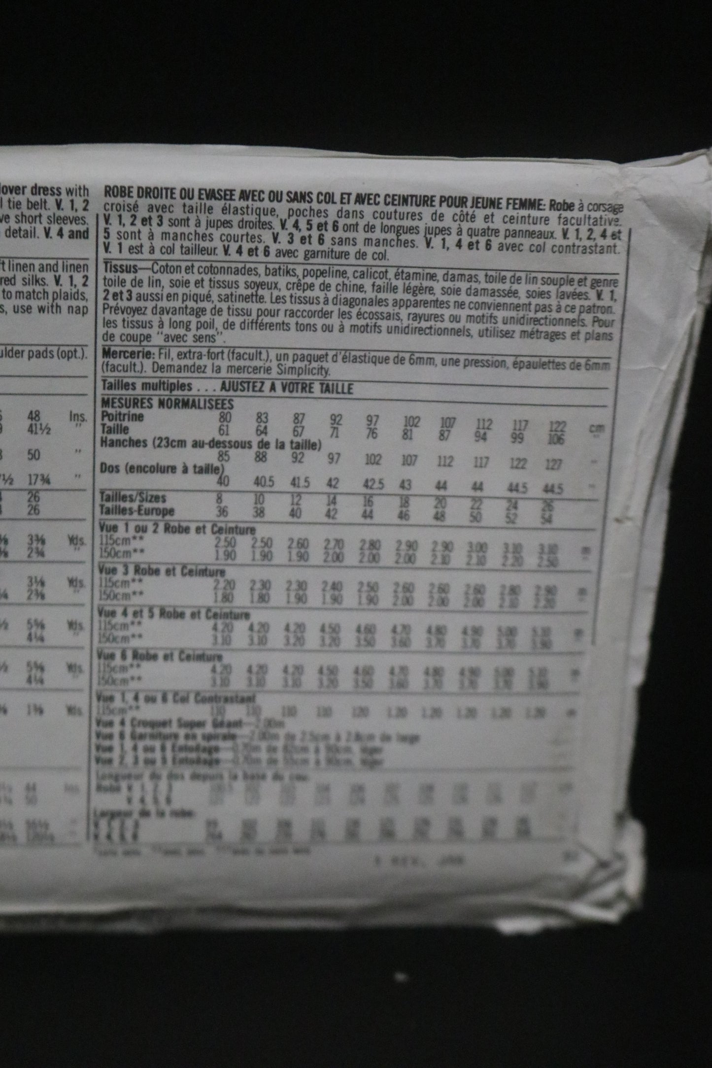 Simplicity 7735 Misses Slim or Flared Dress with or without Collar and Tie Belt Sewing Pattern UNCUT Size 12 - 18