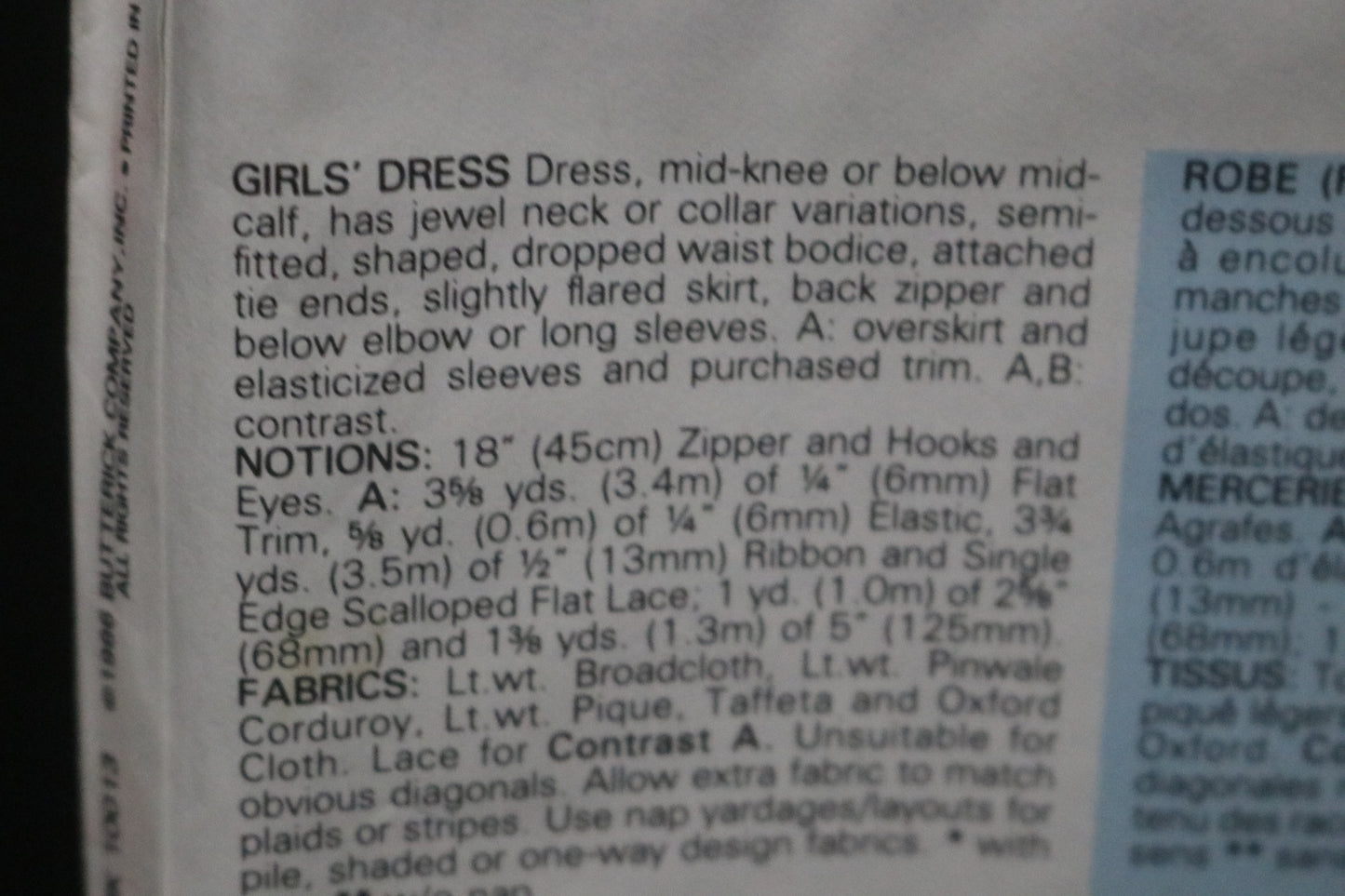 Butterick 4146 Girls Dress Sewing Pattern - UNCUT Size 7 8 10