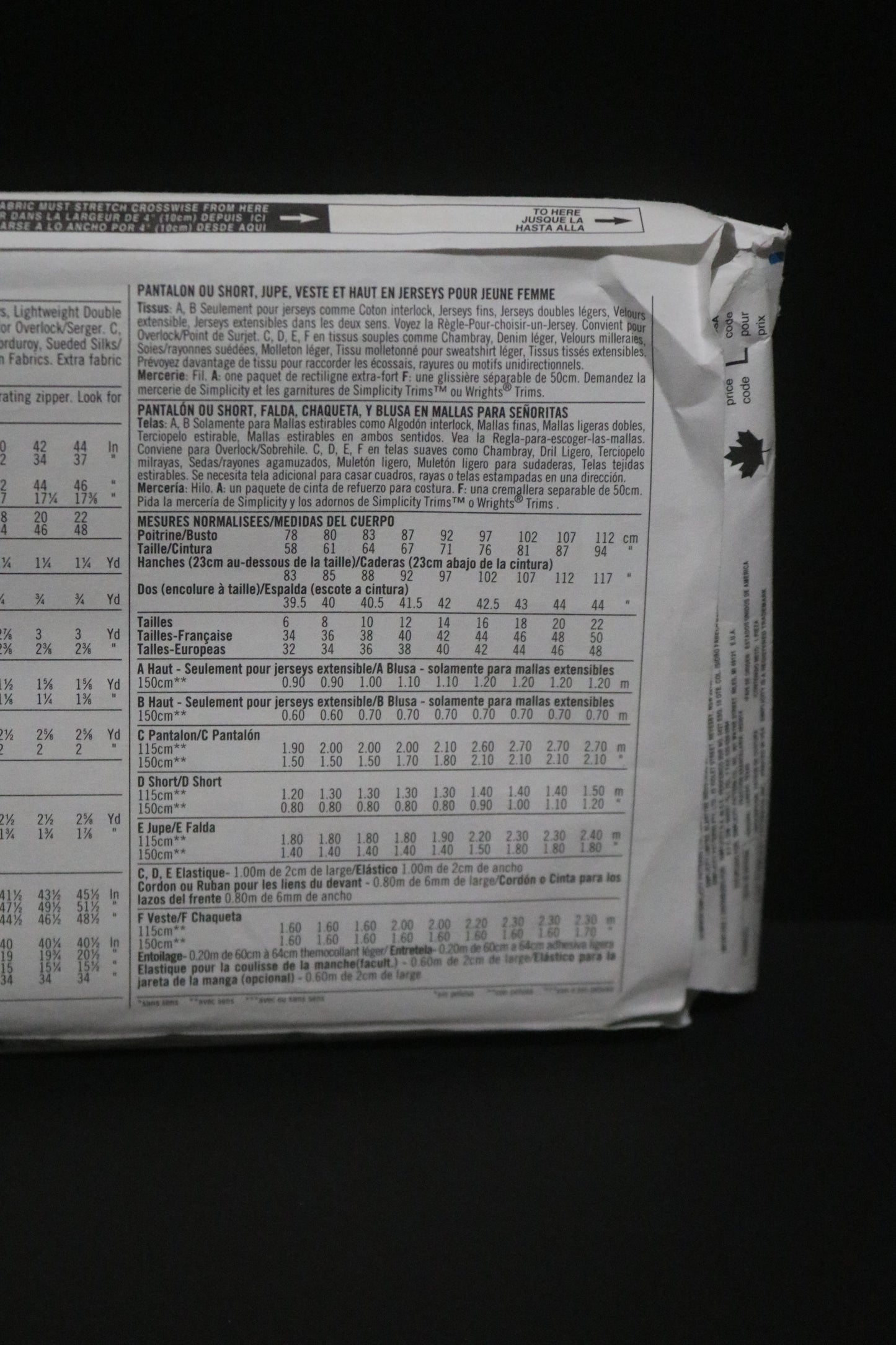 Simplicity 5867 Pants or Shorts, Skirt Jacket and Knit Top Sewing Pattern - UNCUT - Size 14 - 22